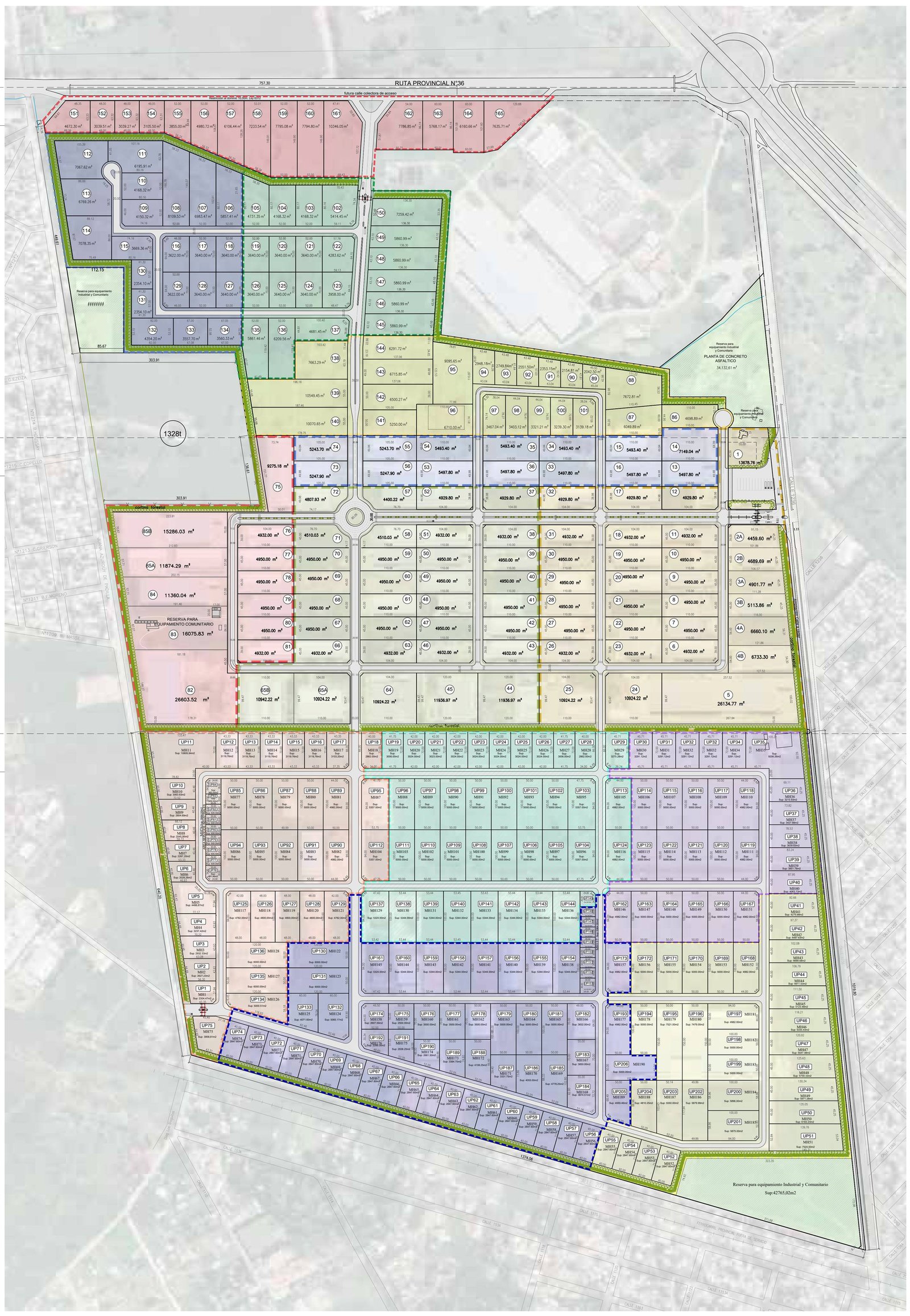 Plano general de conjunto de PITEC 1, PITEC 2 y PITEC 3